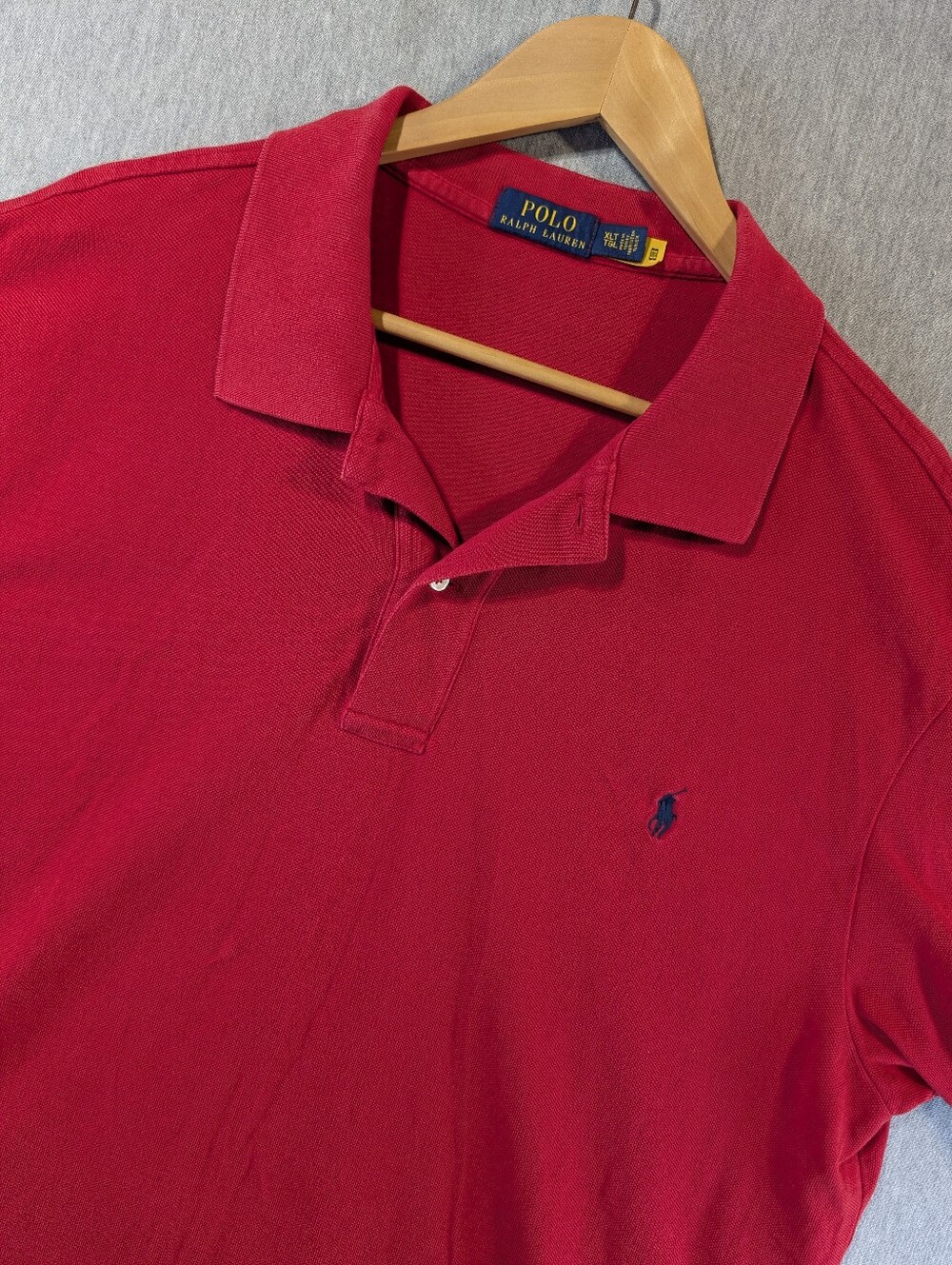 Polo Ralph Lauren Polo Golf Shirt Men's XLT Red Blue Pony Cotton